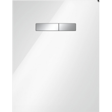 TECElux WC-Betätigungsplatte manuell, Glas weiß, Tasten chrom