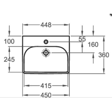 Geberit M100 E-Handwaschbecken eckige Form, 450x360mm weiß