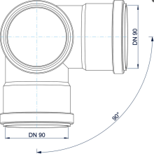 PoloPlast Eckdoppelabzweig PKEDA Polo-Kal NG DN 90/90/90 87,5Grad