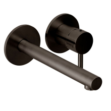 Herzbach DESIGN iX PVD Waschtisch-Wandbatterie Farbset 210mm Black Steel