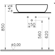 Vitra L300 Aufsatzschale dünnwandig oval 590x405x145mm weiß-clean