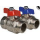 Herotec Kugelhahn (2St&uuml;ck=1Set Rot/Blau) 1" AG x 3/4 Innengewinde L&auml;nge = 50mm