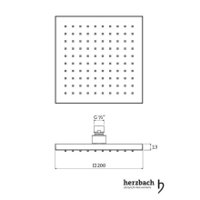 Herzbach LIVING SPA Regenbrause 200 x 200 eckig