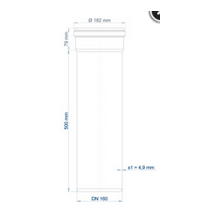 PoloPlast Steckmuffenrohr PKEM Polo-Kal NG DN 160 500mm