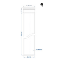 PoloPlast Steckmuffenrohr PKEM Polo-Kal NG DN 160 1000mm