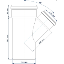 PoloPlast Abzweig PKEA Polo-Kal NG DN 160/110 45Grad