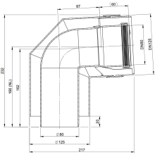 Atec Bogen PolyTwin konzentrisch, DN80/125 87Grad