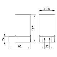 Keuco Glashalter Plan mit Echtkristall-Glas verchromt