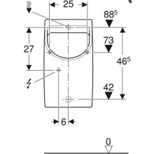 Geberit Absaug-Urinal Renova Plan Zulauf und Abgang hinten Standard weiß