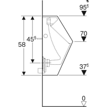 Geberit Absaug-Urinal Renova Plan Zulauf und Abgang hinten Standard weiß
