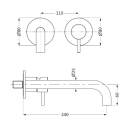 Herzbach DEEP iX Waschtisch-Wandbatterie Farbset 240mm...