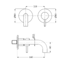 Herzbach DEEP iX Waschtisch-Wandbatterie Farbset 160mm...