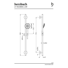 Herzbach LIVING SPA Wandstangenset 70 rund 900mm Handbrause 100mm Multi Edelstahl