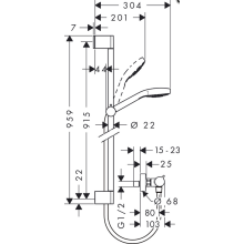 hansgrohe Croma Select S Vario Combi Set 65 cm