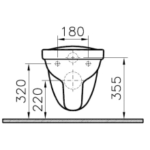 Vitra O100 Wand-Tiefspül-WC Ausladung 540mm, spülrandlos weiß