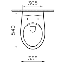 Vitra O100 Wand-Tiefspül-WC Ausladung 540mm, spülrandlos weiß