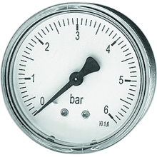 Watts Rohrfedermanometer axial MDA d= 63mm, 1/4 , 0-6 bar