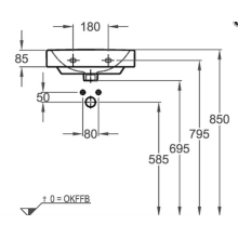 Geberit M100 E-Handwaschbecken eckige Form, 450x360mm weiß