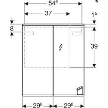Geberit Spiegelschrank Option Plus mit Beleuchtung zwei Türen 600x700x172mm