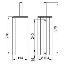 Keuco Toilettenbürstengarnitur Plan 278mm, komplett verchromt