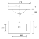 Waschtisch Tiefe 40 IBERIA 710 ohne Siphon und...