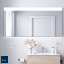 Spiegel ORLEANS 1200 Horizontal Wandspiege, mit LED-leuchte (15+32 W-5700ºK) IP 44 1200 x 700 mm