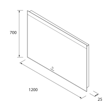 Spiegel ORLEANS 1200 Horizontal Wandspiege, mit LED-leuchte (15+32 W-5700ºK) IP 44 1200 x 700 mm