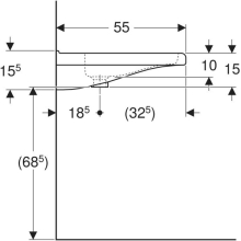 Geberit Waschtisch Renova Comfort unterfhb. m Hahnloch m ÜL 650x550mm weiß