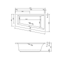 Schröder Raumsparwanne Malibu Top 170x100x46,5 cm...