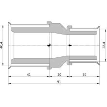 Wavin Tigris K5 Kupplung reduziert, 40mm x 32mm