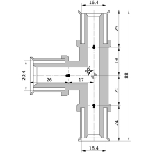 Wavin Tigris K5 T-Stück reduziert, 16mm x 20mm x 16mm