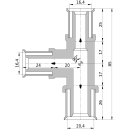 Wavin Tigris K5 T-Stück reduziert, 20mm x 16mm x 16mm