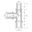 Wavin Tigris K5 T-Stück reduziert, 20mm x 20mm x 16mm