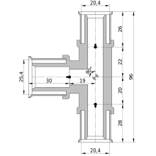 Wavin Tigris K5 T-Stück reduziert, 20mm x 25mm x 20mm