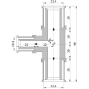 Wavin Tigris K5 T-Stück reduziert, 25mm x 16mm x 25mm