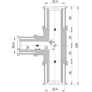 Wavin Tigris K5 T-Stück reduziert, 25mm x 20mm x 25mm
