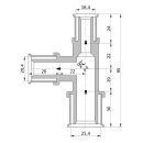 Wavin Tigris K5 T-Stück reduziert, 25mm x 20mm x 16mm