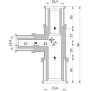 Wavin Tigris K5 T-Stück reduziert, 25mm x 16mm x 20mm