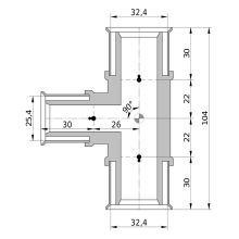 Wavin Tigris K5 T-Stück reduziert, 32mm x 25mm x 32mm