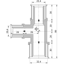 Wavin Tigris K5 T-Stück reduziert, 32mm x 20mm x 25mm
