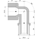 Wavin Tigris K5 Winkel 20mm x 1/2 IG, 90 Grad