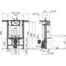 Alcadrain AM102/850 Jádromodul Vorwandinstallationssystem für Trockenbau (vor allem für Toilettensanierungen)