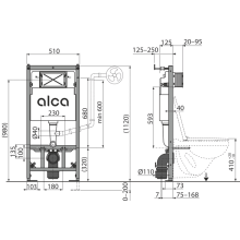 Alcadrain AM101/1120W Vorwandinstallationssystem für Trockenbau (aus Gipskarton)