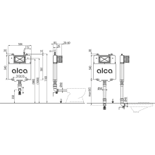 Alcadrain AM1112 Basicmodul Slim WC Spülkasten für Einmauerung