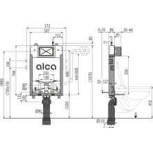 Alcadrain AM1115/1000 Renovmodul Slim Vorwandinstallationssystem für Einmauerung