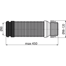 alcadrain M9006 Abfluss Kniestück DN90/110 flexi