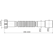 Alcadrain A750 Flexianschluss Kunststoffmutter 5/4"×32/40