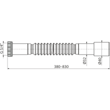 Alcadrain A760 Flexianschluss Metallmutter 5/4"×32/40