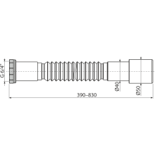 Alcadrain A780 Flexianschluss Metallmutter 6/4"×40/50
