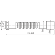 Alcadrain A793 Flexianschluss 6/4" mit Reduktion 5/4"×50/40 Kunststoffmutter